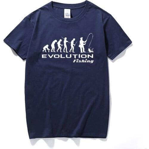 Men clothes Evolution of Fishings T shirt Funny T-shirt Fish Fisherman Retro Angling Comic Cotton Short Sleeve Tshirt Tops