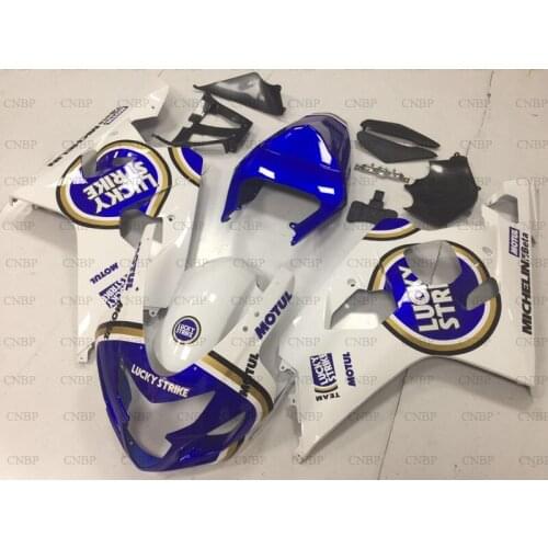 GSXR600 2004 - 2005 K4 Body Kits GSX-R600 2005 Fairing for Suzuki GSXR750 04 White Blue Plastic Fairings