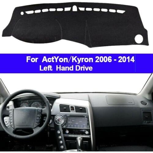 Black Car Dash Mat Dashmat Dashboard Cover Dash Cover for Ssangyong Kyron 2005 - 2015 for Actyon 2005 - 2010