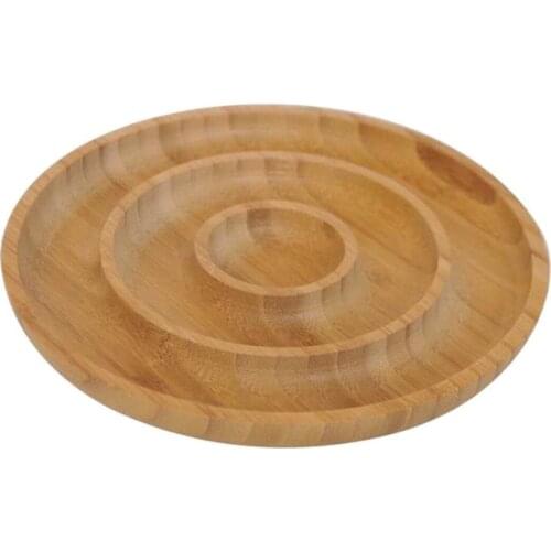 Creative Bamboo Snack Breakfast Serving Platter Tray Kitchenware Picnic Snack Serving Platter Dish Board Tray Container Cookie