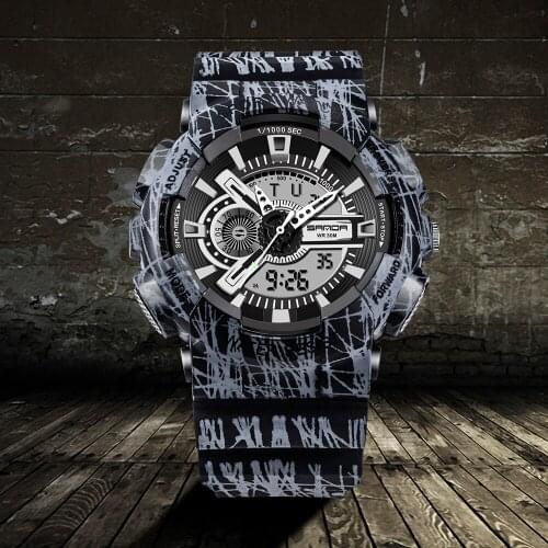 SANDA 2021 Hot Sell Multifunctional Men Watch Practical Large Dial Dual Display Digital Wristwatch Best Gifts Relogio Masculino