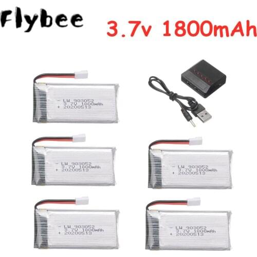 3.7V 1800mAh Lipo Battery For KY601S SYMA X5SW X5 M18 H5P 903052 3.7v Rechargeable Battery XH2.54 Plug and Charger Set