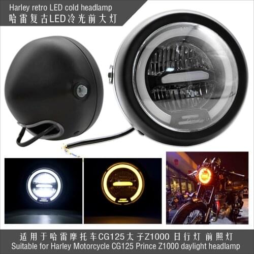 MagiDeal Round 6 Inch Daytime Projector LED Headlight for Harley Motorcycle