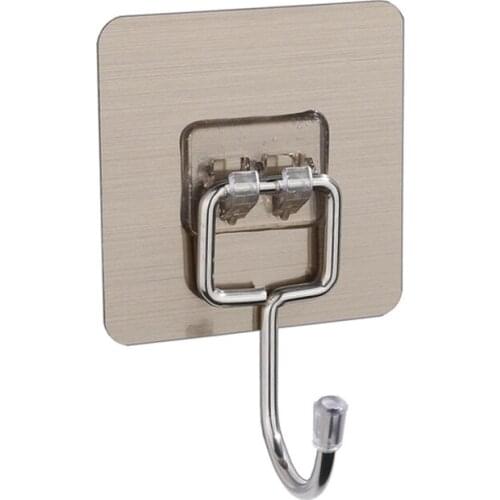 Brushed Non-marking Stickers Stainless Steel Large Hooks Wall Hanger Rack Space Saver Flower Adhesive Hook Kitchen Organizer