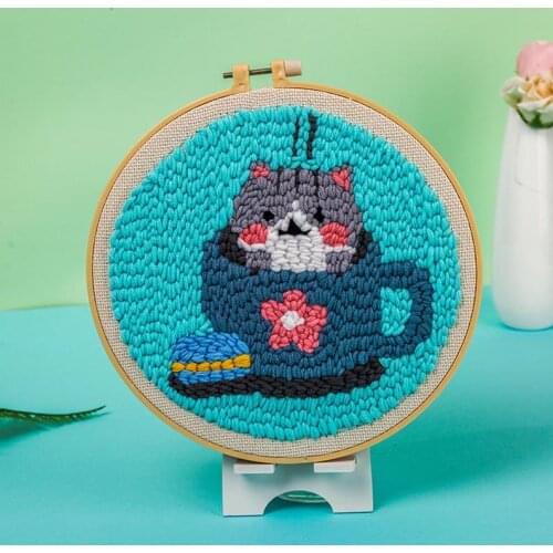 DIY punch needle kits beginners, yarn embroidery kit, punch needle kit with yarn, punch needle pattern, rug hook design kit