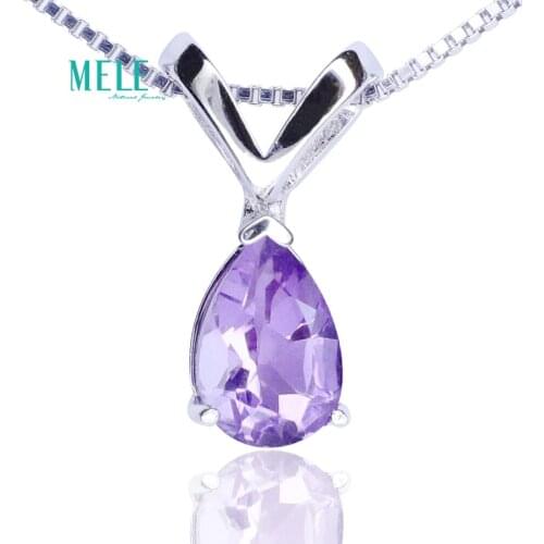 Natural amethyst crystal pendant necklaces pendants pendant drop ornaments Water drop shape 6*9mm