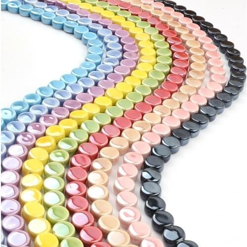 Colorful Cross Hole China Ceramic Beads Handmade Spacer Procelain Glaze Beads For Jewelry Making Diy Accessories