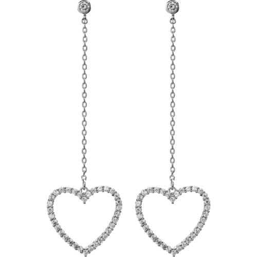 The fashionable and popular heart swings around with tiny zircon earrings for women/girls' jewelry gifts ER-244