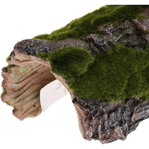 Tree Bark Bends Resin Aquarium Reptile House for Aquarium Decoration Cave Family Daily Decoration