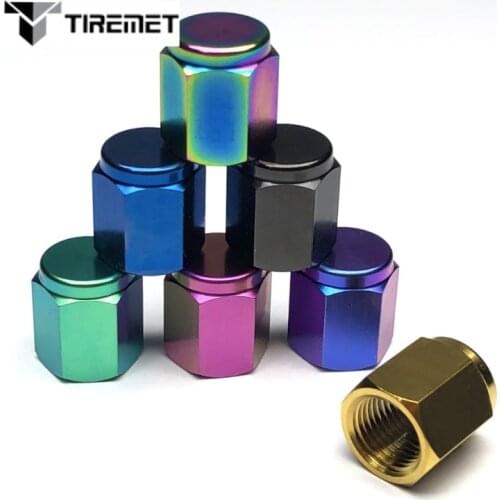Tiremet 4pcs TItanium Alloy Wheel Tire Valve Caps Tyre Rim Stem Covers Airdust Waterproof For Cars Motorcycles Trucks Bikes