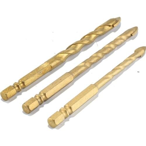 Triangle Point Drill Bit Hole Opener Lengthened Hexagonal Shank Twist Thread Drill Bit Ceramic Tile Marble Alloy