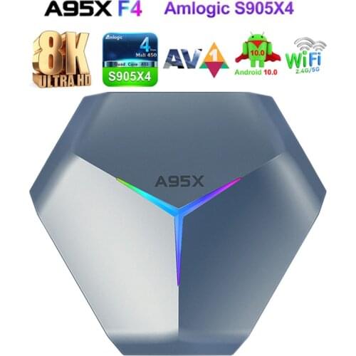 2021 A95X F4 Amlogic S905X4 RGB Light TV Box Android 10 4G 32GB Wifi 8K Youtube Media Player A95XF4 Supports MP3, AAC, WMA, RM