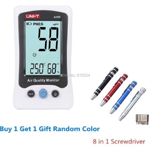 UNI-T Air Quality Detector A25D Formaldehyde PM2.5 Monitor Meter Laser Temperature Humidity Indoor Polymer Battery