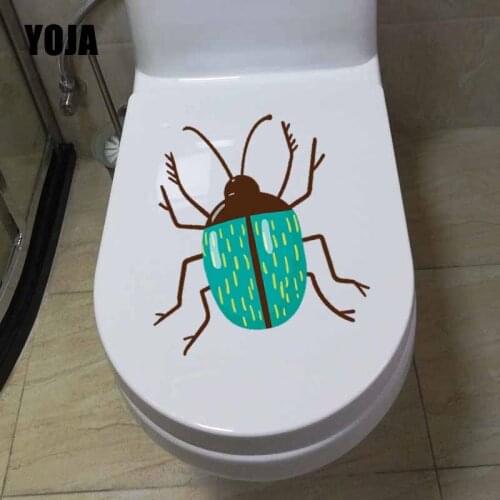 YOJA 23.2X23.7CM Creative Toilet Decal Living Room Home Decor Wall Sticker Beatiful Blue Insect T5-1381