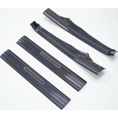 Carbon Fiber Look Door Sill Scuff Plate Guard Sills Protector Trim For BMW F30 F35 G20 G28 3 Series 2011-2021
