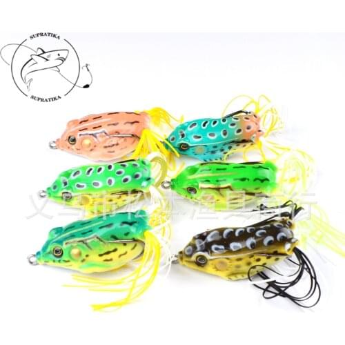 1Pcs Lifelike Soft Frog Plastic Fishing Lures Floating Wobblers Crankbait Artificial Ray Frog Wobblers Carp Bait