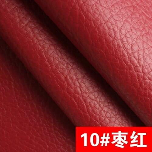 10# purplish red High Quality PU Leather fabric like leechee for DIY sewing sofa table shoes bags bed material (138*100cm)