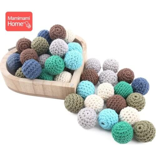 10pc 16mm Crochet Beads Baby Wood Teether New Born Toy Making Jewelry Nursing Necklace Bead Wooden Rodent Blank ChildrenS Goods