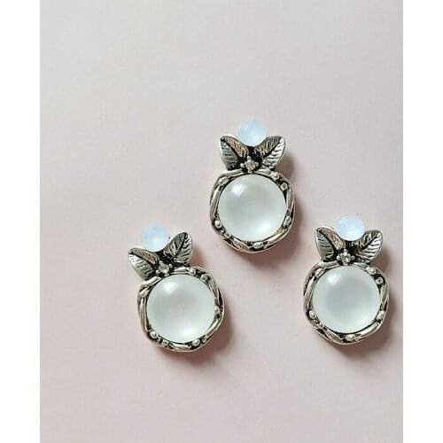 10 PCS 15x24mm Metal Alloy Crystal Rhinestones Flowers DIY Hair Accessories For Jewelry Making