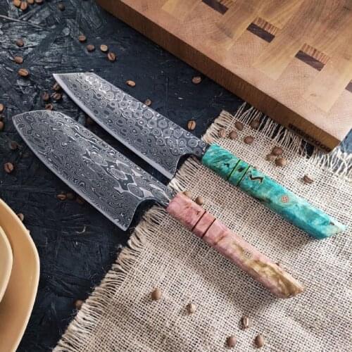 12.99" Turkish Steak Knife Kitchen Damascus Steel Yataghan Fish Fillet Kitchen Knife Stabilized Grip Handmade Handle Quality