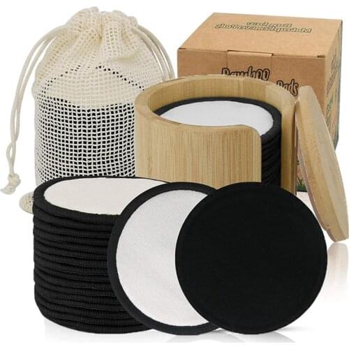 20pcs Makeup Remover Pads Reusable Cotton Pads Make Up Facial Remover Bamboo Fiber Facial Skin Care Nursing Pads Skin Cleaning