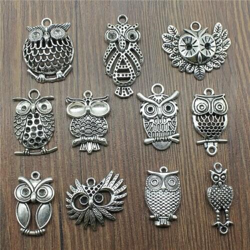 5pcs Charms Owls Antique Silver Color Owl Charms For Jewelry Making Charms Birds Jewelry Findings DIY