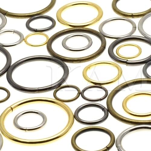 5pcs/pack O rings Metal Non Welded Nickel Plated Collars Round Loops Belt Buckle Package Accessorie 12mm-38mm