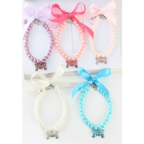 5pcs/Pack Pearl Necklace For Dog And Cat Pet Collar