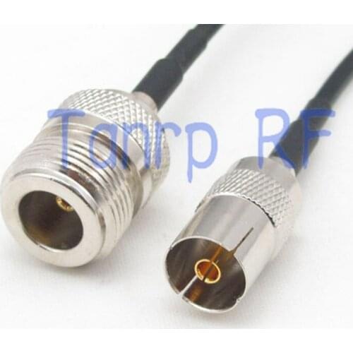 6in TV female jack to N female jack RF connector adapter 15CM Pigtail coaxial jumper RG174 extension cable