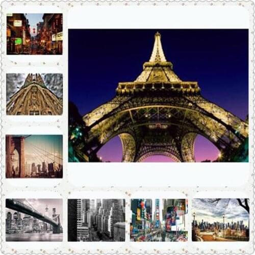 Famous building 5D DIY diamond painting cross stitch needlework diamond mosaic full square diamond embroidery home decoration ZC