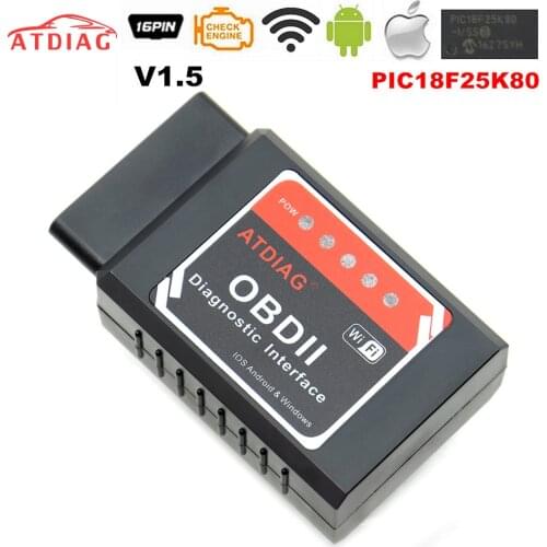 PIC18F25K80 Hardware V1.5 ATDIAG ELM327 WIFI Stable Function Works Diesel Cars ELM 327 Wi-Fi For Android/iOS