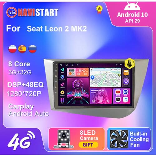 Car Radio For Seat Leon 2 MK2 2005-2012 Autoradio Navigation GPS Audio Carplay Android Auto Multimedia Video Player Stereo NO CD