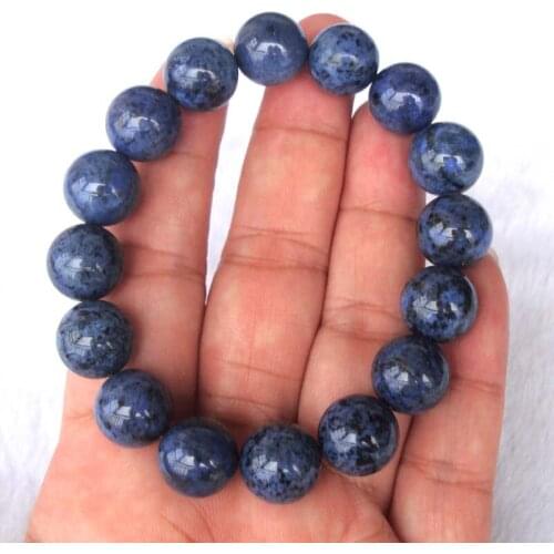 Free Shipping Natural Blue Stone Round 12mm Beads Bracelet Women Man Jewelry Accessories Weddings Parties Birthday Gift