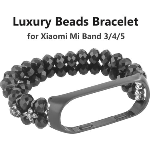 Mi Band 5 Bracelet for Xiaomi Mi Band 4 Women Straps Bracelet Wristbands Bling Crystal Beaded Watchband for Xiaomi Mi Band 3