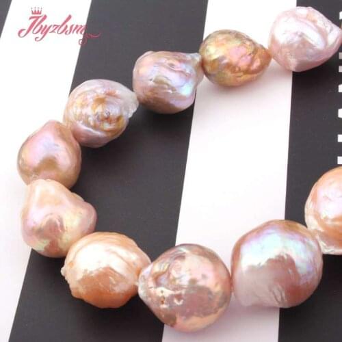 12x15-15x18mm Nearround Big Large Freshwater Edison Reborn Pearl Natural Stone Beads ForDIY Necklace Jewelry 15" Free Shipping