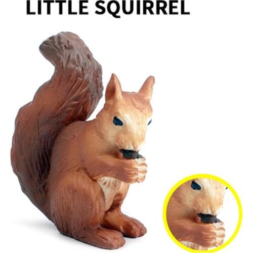 Simulation Squirrel Wild Animal Solid Model Figurine Kids Toy Craft Table Decor Artificial Squirrel Home Decoration Office Gifts