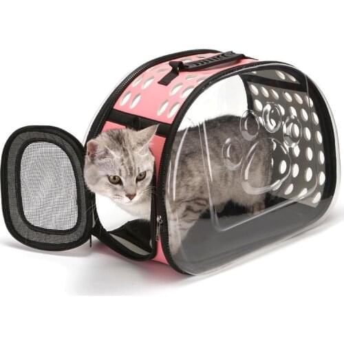 Pet Cat Dog Carrier Backpack Outdoor Portable Breathable Mesh Collapsible Handbag Puppy Carrier Outgoing Travel Bag Pet Supplies