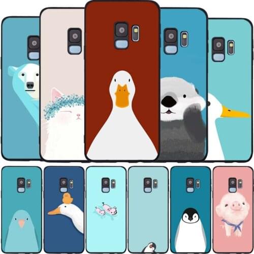 Cute and simple black Soft phone Case For Samsung S20 S10 S9 S8 S7 edge Plus Lite Note 8 9 10 A6 A7 A8 A9 2018 Cover