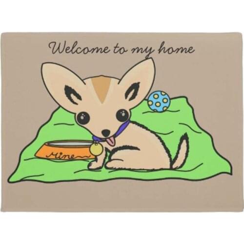 Cute chihuahua dog doormat Home Decoration Entry Non-slip Door Mat Rubber Washable Floor
