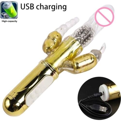 Multispeed Rechargeable Thrusting Rabbit Vibrator Sex-toys For Women Dildo G Spot Massager