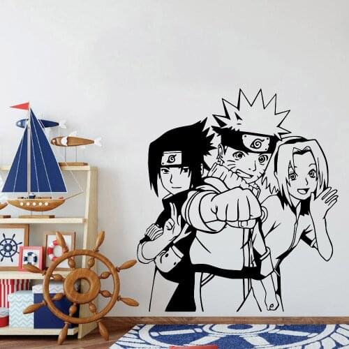 Cartoon Naruto Wall Stickers Boys Bedroom Art Decor Modern Dormitory Vinyl Wall Decals Home Decoration For Living Room Y816
