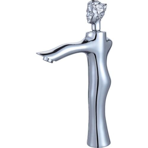 New arrival single hole chrome Finish Bathroom Vessel Sink Beauty Faucet Mixer Tap tall deck mounted Luxurious unique design