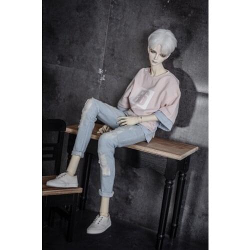 BJD doll clothes are suitable for 1/3 1/4 1/6 MSD size fashion personality wear holes torn denim trousers 2 colors