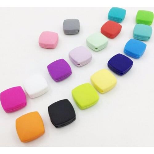 Wholesale 20pcs/lot Quadrate Silicone Teething Beads For Long Silicone Necklace Women Loose Silicone Beads Teething Toy For Baby