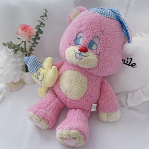 Pink Bear Plush Toys Doll Baby Appease Doll Sleeping Bear Stuffed Animal Toys For Kids Girls Birthday Gift Christmas gift