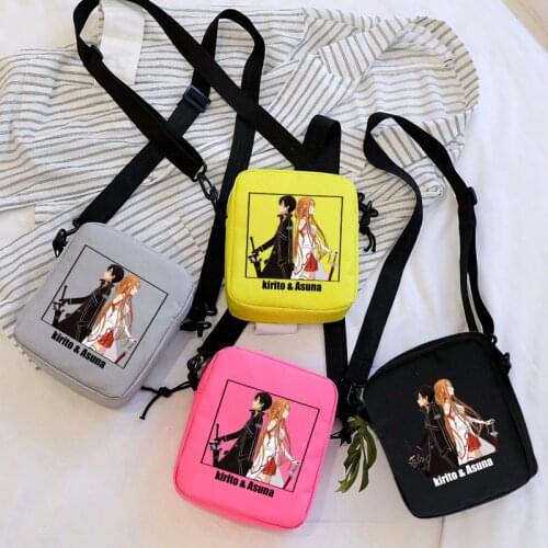 Sword Art - School Zipper Crossbody Bag, Casual Anime Tote Bag, Cosplay