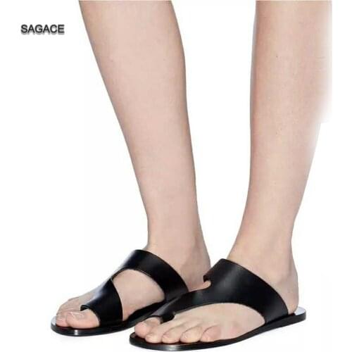 SAGACE Retro Womens Fashion Flats Flip Flops Shoes Ladies Slippers Beach Roman Sandals Summer Shoes 2020 Beach Vintage Sandalia