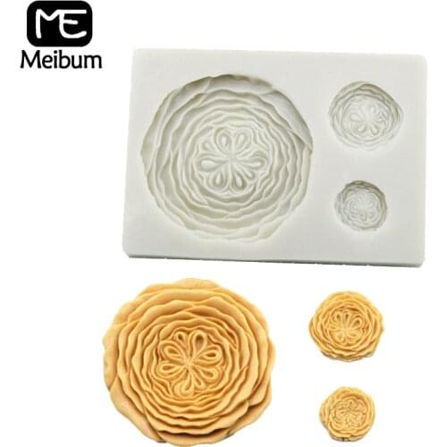 Meibum Austin Rose Fondant Cake Mold Wedding Party 3D Flower Petal Pattern Gum Paste Sugar Craft Silicone Decorating Mould