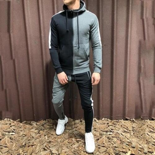 New Men Sets Fashion Autumn Spring Sporting Suit Sweatshirt Sweatpants Mens Clothing 2 Pieces Sets Slim Tracksuit