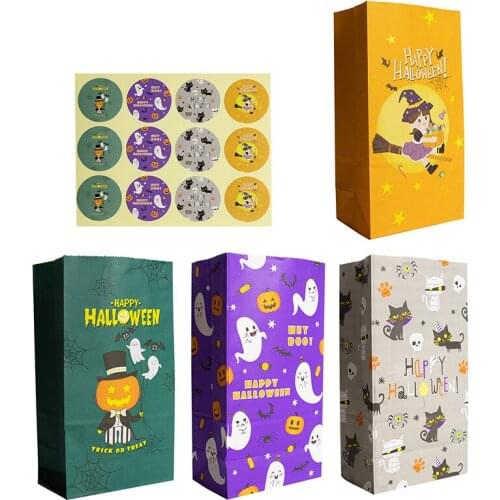Halloween Candy Packaging Bag Cartoon Pumpkin Ghost Gift Bag Halloween Candy Trick Or Treat Bag Happy Halloween Party Decor 2021